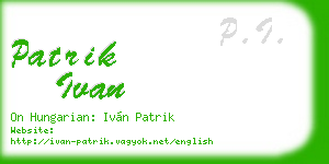 patrik ivan business card