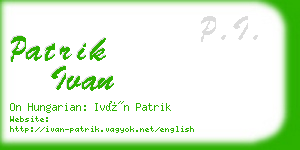 patrik ivan business card